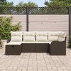 vidaXL Gartensofa-set mit Kissen 6 pcs Braun und Creme Poly-Rattan
