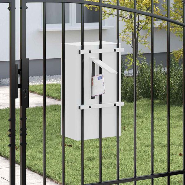 vidaXL Briefkasten Weiß 30 x 23 x 55 cm Stahl