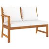 vidaXL 5-tlg. Garten-Lounge-Set mit Auflagen Creme Massivholz Akazie