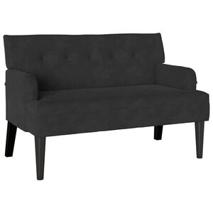 vidaXL Chesterfield Bank Schwarz 112 x 65,5 x 75 cm Samt