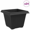 vidaXL Quadratischer Blumentopf 24 stk. Schwarz 28,5 x 28,5 x 22 cm