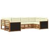 vidaXL Outdoor-Sofagarnitur 6 stk. Natur und Creme Massivholz Akazie