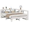 vidaXL Massivholzbett mit Regal ohne Matratze Wei&szlig; 150x200 cm Kiefer