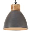 vidaXL H&auml;ngelampe Industrie-Stil Grau Eisen & Massivholz 46 cm E27