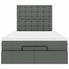 vidaXL Ottoman-Bett mit Matratze Dunkelgrau 120x200 cm Stoff