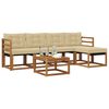 vidaXL Outdoor-Sofagarnitur mit Kissen 6 pcs Natur und Beige