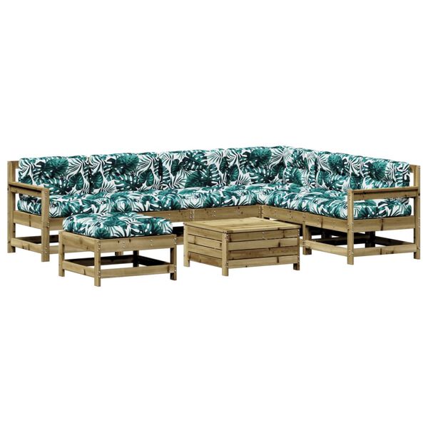 vidaXL 8-tlg. Garten-Lounge-Set mit Kissen Impr&auml;gniertes Kiefernholz