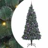 vidaXL K&uuml;nstlicher vorbeleuchteter Weihnachtsbaum mit Kugelset Gr&uuml;n