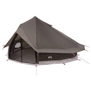 vidaXL Tipi Zelt 18 Personen Braun Grau Polyester und Stahl