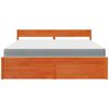 vidaXL Bett mit Schubladen und Matratze Wachsbraun 180x200 Massivholz