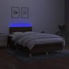 vidaXL Boxspringbett mit Matratze & LED Dunkelbraun 120x190 cm Stoff