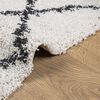 vidaXL Shaggy-Teppich PAMPLONA Hochflor Modern Creme Schwarz 120x170cm