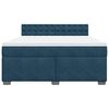 vidaXL Boxspringbett mit Matratze Blau 180x200 cm Samt