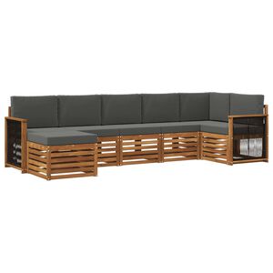vidaXL Ecksofa Set mit Kissen 6 pcs Natur und Anthrazit