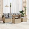 vidaXL Garten-Sofa-Set mit Kissen 6 pcs Beige und Hellgrau