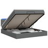 vidaXL Ottoman-Bett mit Matratze und LED Dunkelgrau 160 x 200 cm Stoff