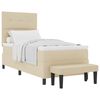 vidaXL Boxspringbett mit Matratze Creme 100 x 200 cm Stoff