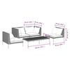 vidaXL 5-tlg. Garten-Lounge-Set mit Kissen Poly Rattan Dunkelgrau