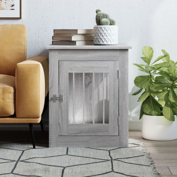 vidaXL Hundek&auml;fig im M&ouml;belstil Grau Sonoma 55x75x65 cm Holzwerkstoff
