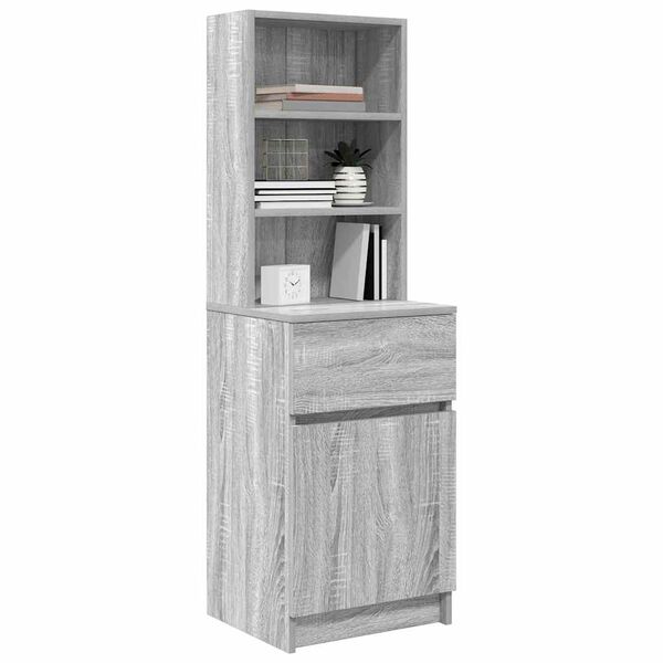 vidaXL Nachttisch Grau Sonoma 39x35x125 cm Holzwerkstoff