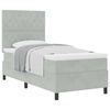 vidaXL Boxspringbett mit Matratze Hellgrau 100 x 200 cm Samt