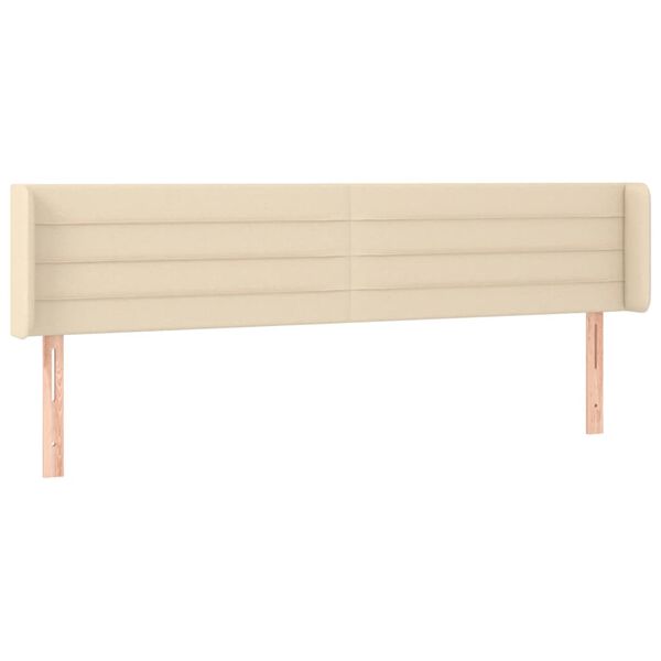 vidaXL Kopfteil mit Ohren Creme 203x16x78/88 cm Stoff