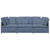vidaXL Modulares Sofa mit Kissen Cordstoff Blau
