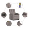 vidaXL Massagesessel mit Aufstehhilfe Taupe Stoff