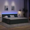vidaXL Bett mit Stauraum und LED mit LED Dunkelgrau 200 x 200 cm Samt