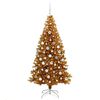 vidaXL Weihnachtsbaum mit 300 LEDs mit St&auml;nder Gold 180 cm PET