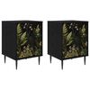 vidaXL Nachttisch RHENEN 2 stk. Schwarz Eichen-Optik 36 x 33 x 51 cm