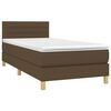 vidaXL Boxspringbett mit Matratze Dunkelbraun 90x190 cm Stoff