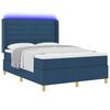 vidaXL Boxspringbett mit Matratze mit Kopfteil Blau 140 x 190 cm Stoff