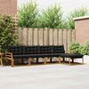 vidaXL Outdoor-Sofagarnitur mit Kissen 5 pcs Nat&uuml;rlich und Schwarz