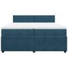 vidaXL Boxspringbett mit Matratze Blau 200x200 cm Samt