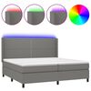 vidaXL Boxspringbett mit Matratze & LED Dunkelgrau 200x200 cm Stoff