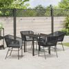 vidaXL Garten Essgruppe 5 pcs Schwarz Pulverbeschichteter Stahl