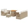 vidaXL Gartensofa-set 10 stk. Beige und Creme Poly-Rattan