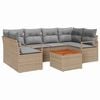 vidaXL Gartensofa-set 7 stk. Beige Poly-Rattan