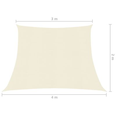 vidaXL Sonnensegel 160 g/m² Creme 3/4x2 m HDPE