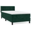 vidaXL Boxspringbett mit Matratze Dunkelgr&uuml;n 100x200 cm Samt