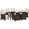 vidaXL Garten Essgruppe mit Kissen 7 pcs Braun Poly-Rattan