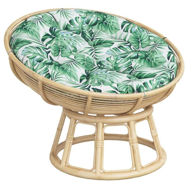 vidaXL Kissen Rund Blattmuster &Oslash; 100x11 cm Oxford-Gewebe