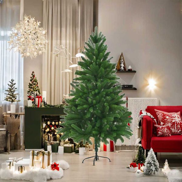 vidaXL K&uuml;nstlicher Weihnachtsbaum Naturgetreue Nadeln 180 cm Gr&uuml;n