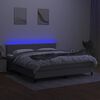 vidaXL Boxspringbett mit Matratze & LED Hellgrau 180x200 cm Stoff