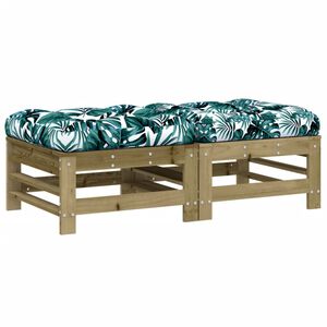 vidaXL Gartenhocker mit Kissen 2 Stk. Kiefernholz Impr&auml;gniert