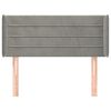 vidaXL Kopfteil mit Ohren Hellgrau 103x16x78/88 cm Samt