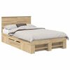 vidaXL Bettrahmen mit Kopfteil Sonoma-Eiche 137 x 203 cm Holzwerkstoff