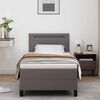vidaXL Boxspringbett mit Matratze Grau 90 x 200 cm Kunstleder