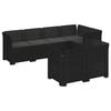 vidaXL 7-Sitzer Gartensofa mit Kissen Rattan-Look PP Anthrazit